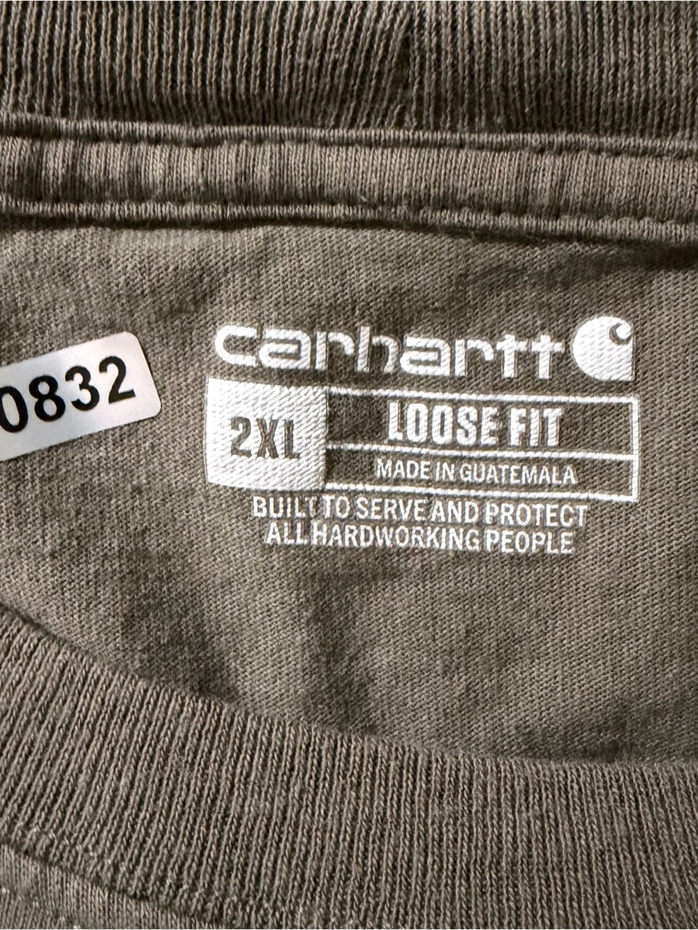 Carhartt Olive Green Long-Sleeve Pocket T-Shirt 2x - Picture 2 of 3